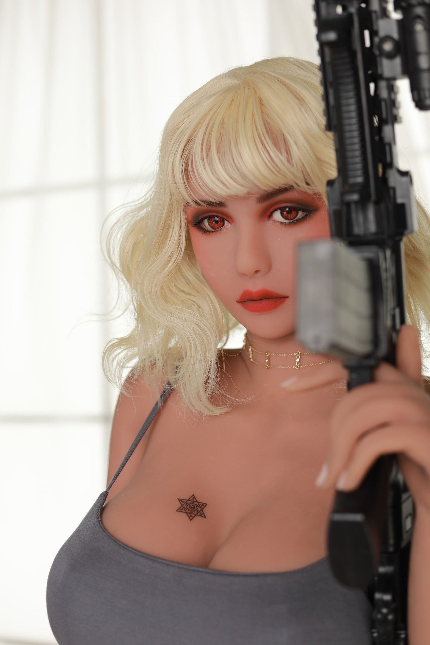 170CM Big Breast Short White Hair Adult Love TPE Sex Doll - Wary IDATEDOLL