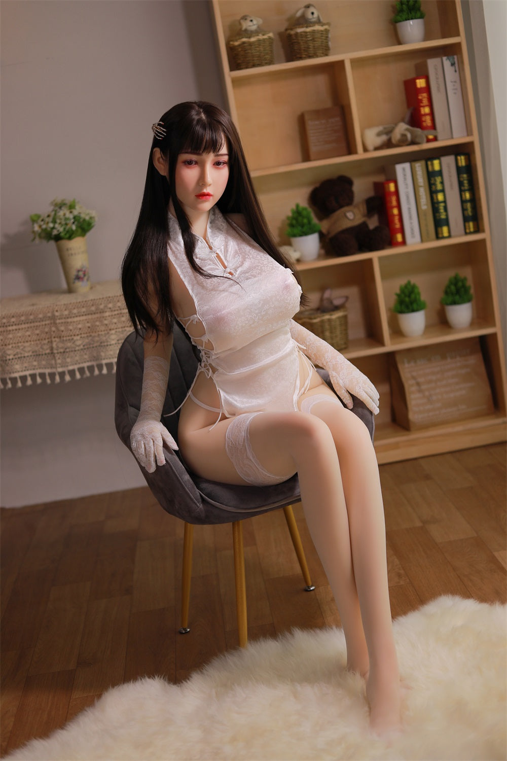 170CM Japanese Big Breast Long Hair Silicone Head+ TPE Body Adult Love Sex Doll - Lilith IDATEDOLL