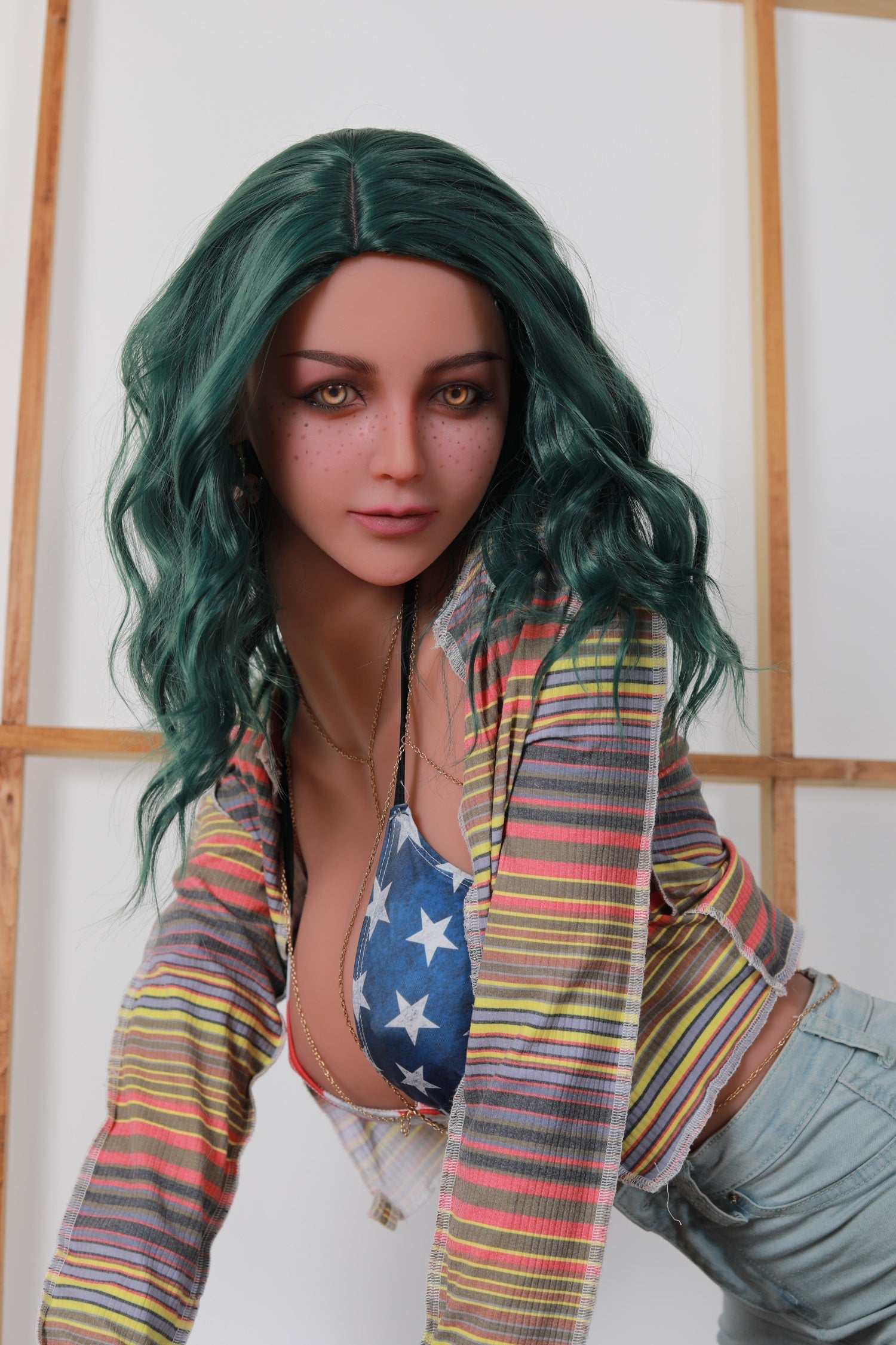 163CM Large Breast Green Curly Hair TPE Sex Doll - Brike IDATEDOLL